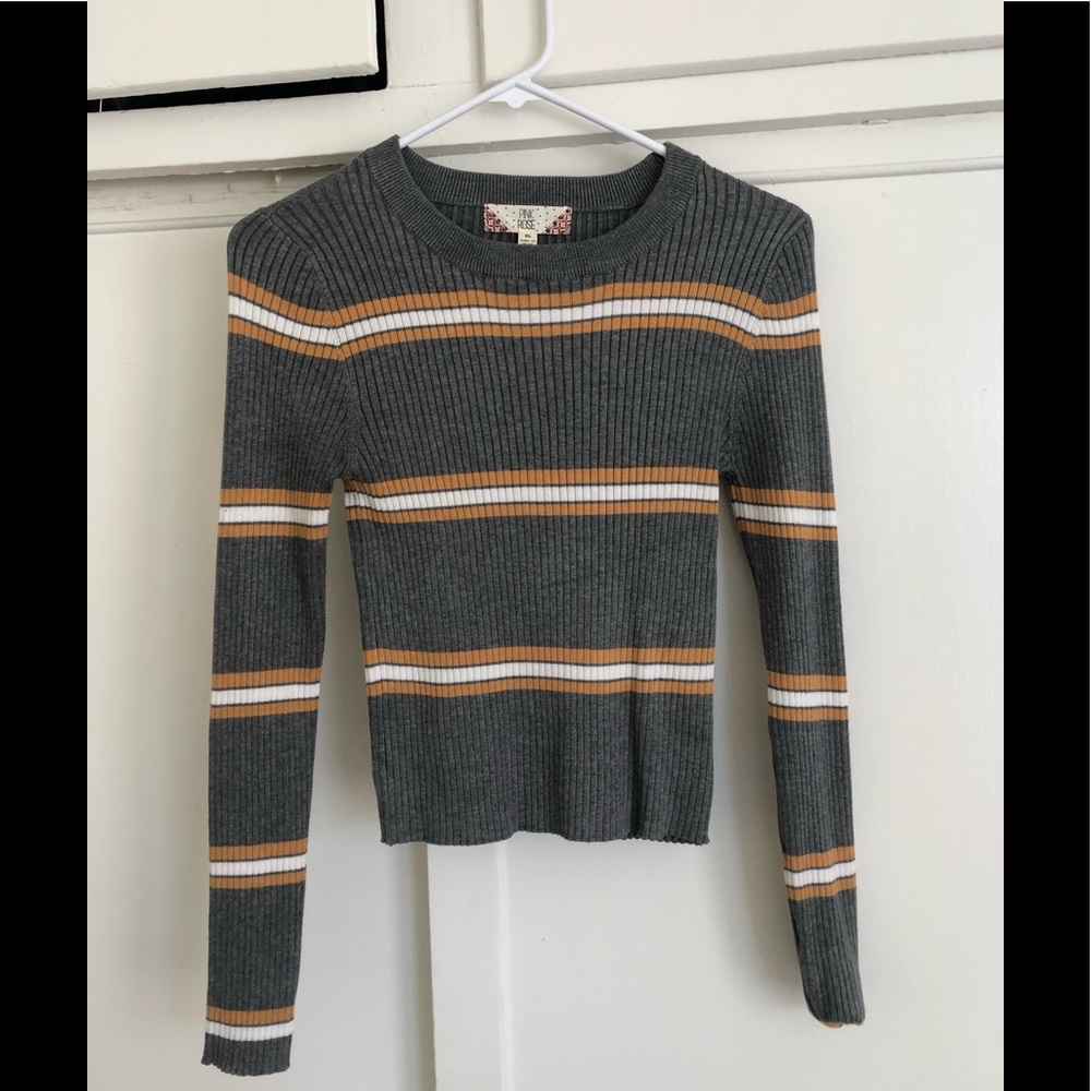 Striped Cropped Sweater Sz S/M